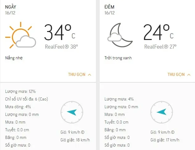 Dự báo thời tiết TPHCM hôm nay 16/12: Ngày nắng gắt, oi bức