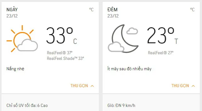 Dự báo thời tiết TPHCM hôm nay 23/12: Ngày nắng, nhiệt độ cao nhất lúc 14 giờ