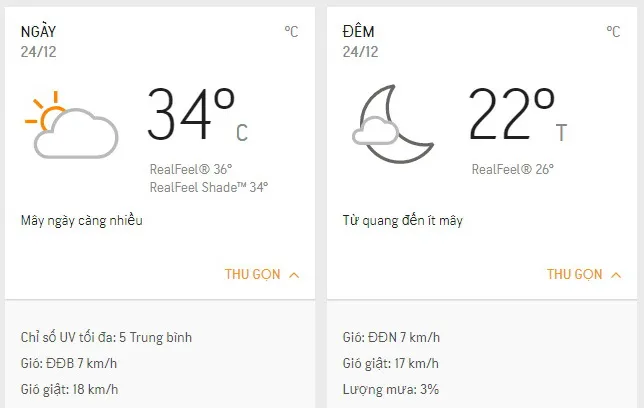 Dự báo thời tiết TPHCM hôm nay 24/12: Chiều nhiều mây