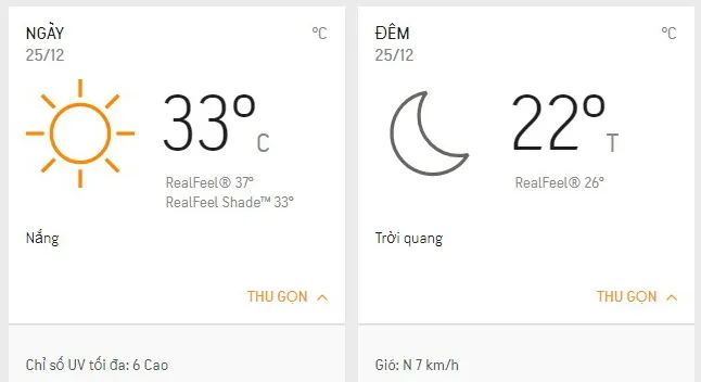 Dự báo thời tiết TPHCM hôm nay 25/12: Trưa nắng gắt, lượng tia UV ở mức cao