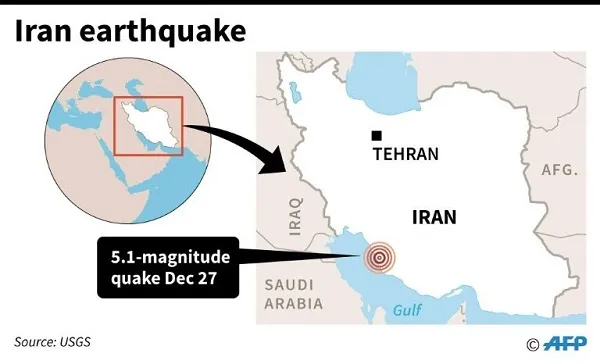 Động đất 5,1 độ richter gần nhà máy điện hạt nhân ở Iran