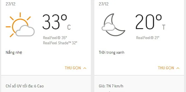 Dự báo thời tiết TPHCM hôm nay 27/12: Sáng nhiều mây, chiều nắng gắt