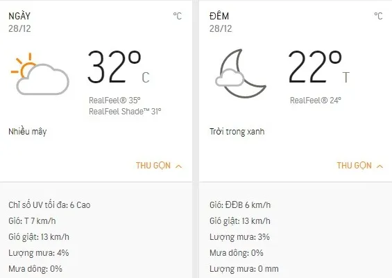 Dự báo thời tiết TPHCM hôm nay 28/12: Trời nắng, chất lượng không khí kém