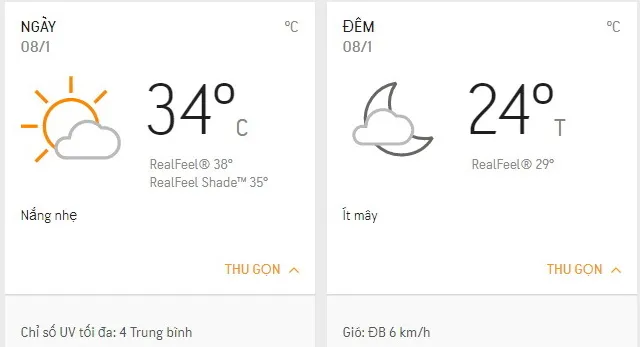 Dự báo thời tiết TPHCM hôm nay 8/1: Sáng nhiều mây, chiều nhiệt độ trong khoảng 31-34 độ C