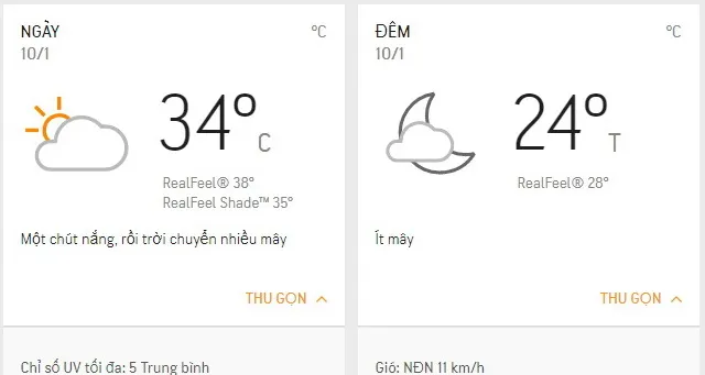 Dự báo thời tiết TPHCM hôm nay 10/1: Trời có mây, lượng tia cực tím trung bình