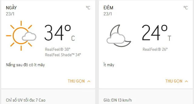Dự báo thời tiết TPHCM hôm nay 23/1: Sáng nắng, chiều có mây nhẹ