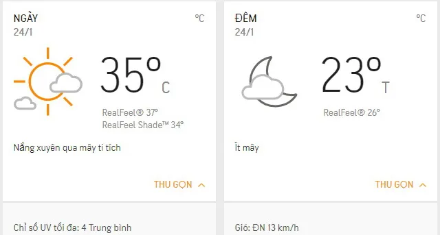 Dự báo thời tiết TPHCM hôm nay 24/1: Nhiệt độ cao nhất 35 độ C