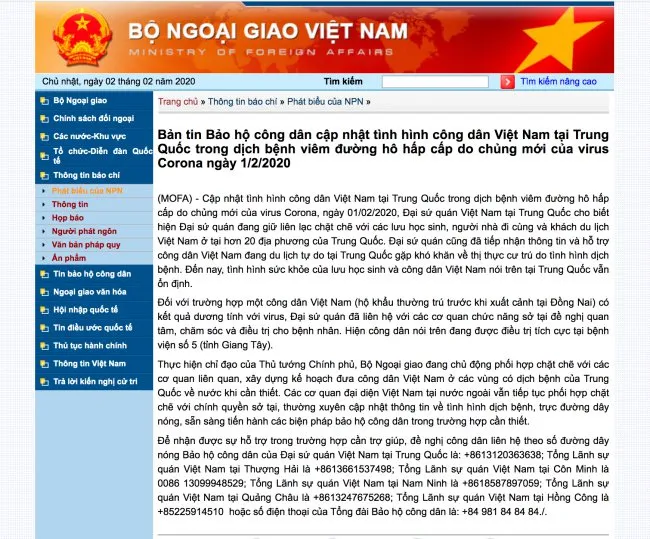 Bộ Ngoại giao thông tin về tình hình công dân Việt Nam tại Trung Quốc
