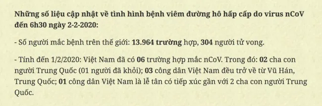 Cập nhật dịch bệnh do virus corona ngày 2/2: Số người chết tăng lên 304