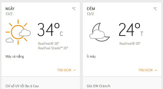 Dự báo thời tiết TPHCM hôm nay 13/2: mây thay đổi, nhiệt độ cao nhất 34 độ C