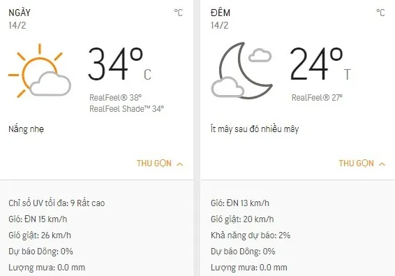 Dự báo thời tiết TPHCM hôm nay 14/2: Nắng gắt vào sáng và trưa, về chiều trời giảm nắng