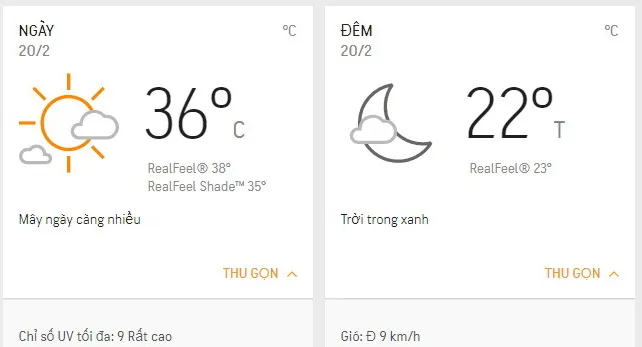 Dự báo thời tiết TPHCM hôm nay 20/2: Nhiệt độ tăng cao, có lúc lên đến 36 độ C