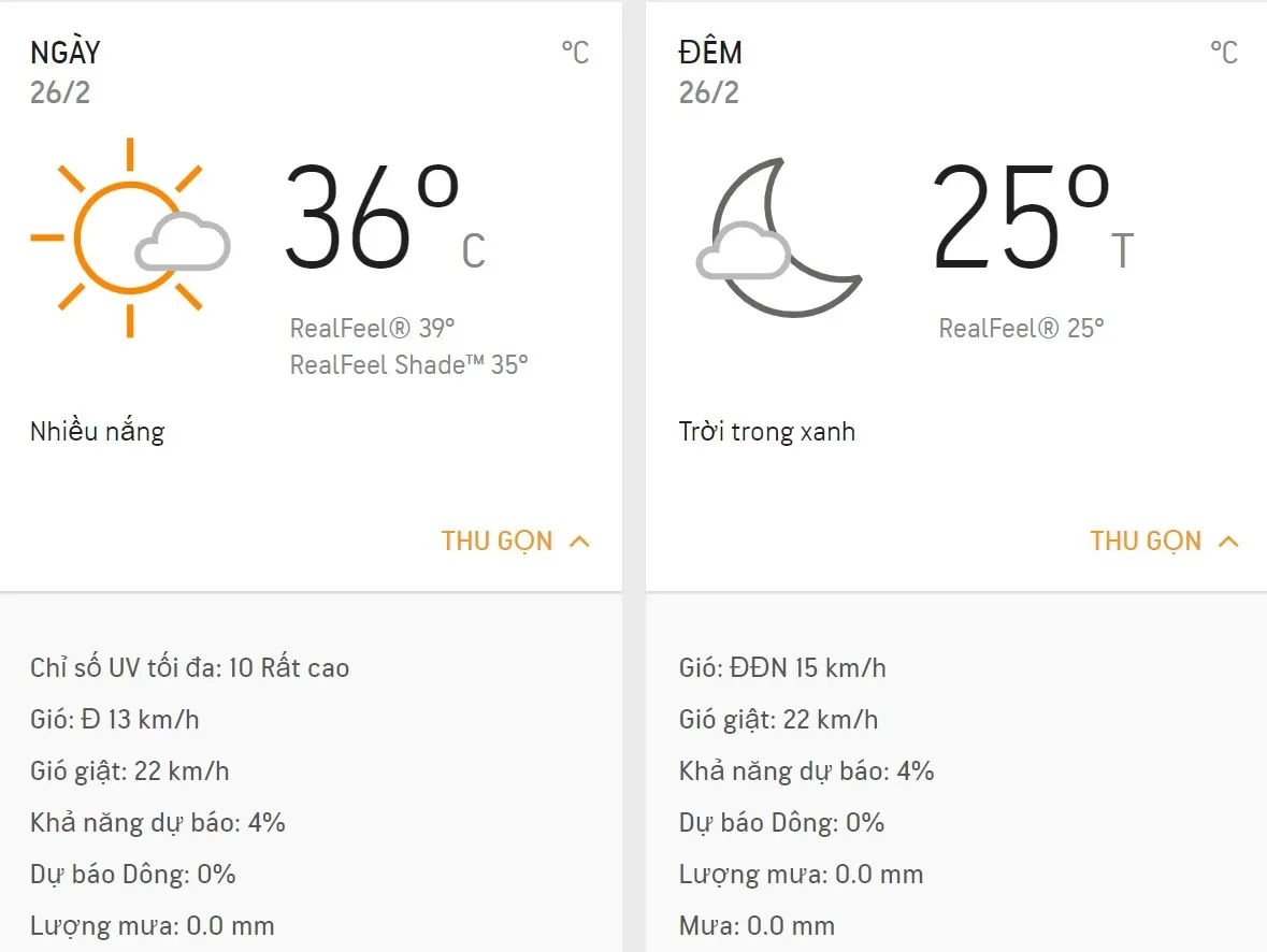 Dự báo thời tiết TPHCM hôm nay 26/2: Trời tiếp tục nắng nóng, không mưa