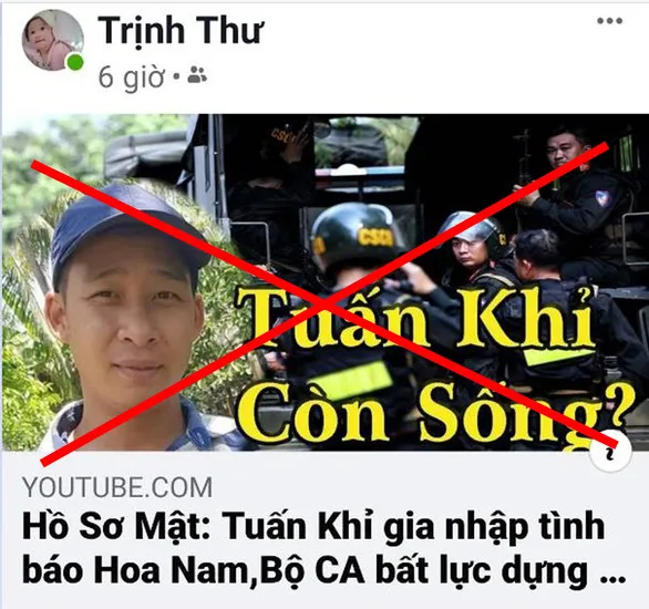 Phạt 7,5 triệu đồng người phụ nữ ở Cà Mau vì chia sẻ thông tin sai sự thật về Tuấn Khỉ