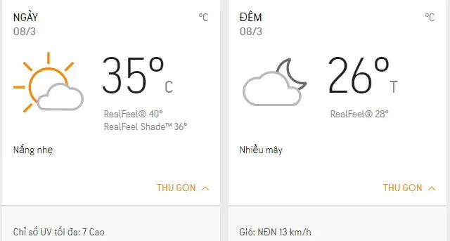 Dự báo thời tiết TPHCM hôm nay 8/3: Sáng có mây, chiều nắng gắt