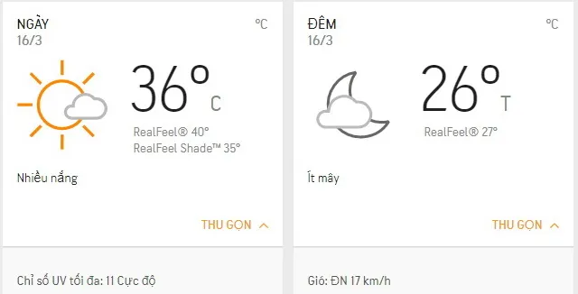 Dự báo thời tiết TPHCM hôm nay 16/3: Đầu tuần nắng nóng, lượng tia UV ở mức nguy hại