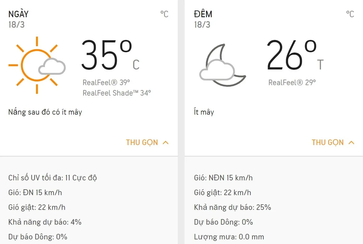 Dự báo thời tiết TPHCM hôm nay 18/3: Ngày nắng nóng