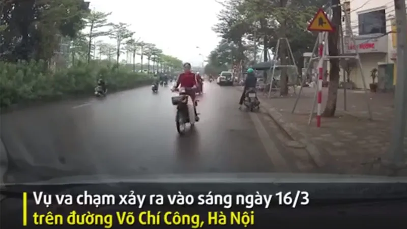 Tình huống giao thông khiến nhiều người tranh cãi giữa xe đạp và ô tô