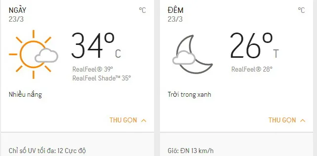 Dự báo thời tiết TPHCM hôm nay 23/3: Cả ngày nhiều nắng, nhiệt độ cao nhất 34 độ C