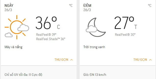 Dự báo thời tiết TPHCM hôm nay 26/3: trời có nắng và mây nhẹ - nhiệt độ cao nhất 36 độ C