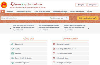 65 dịch vụ công tích hợp, cung cấp trên Cổng DVCQG năm 2020