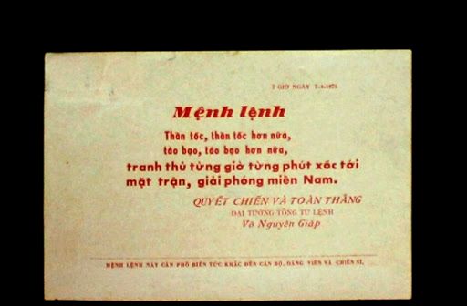 Ngày 7/4/1975 -  Mệnh lệnh đưa ra “Thần tốc, thần tốc hơn nữa, táo bạo, táo bạo hơn nữa”