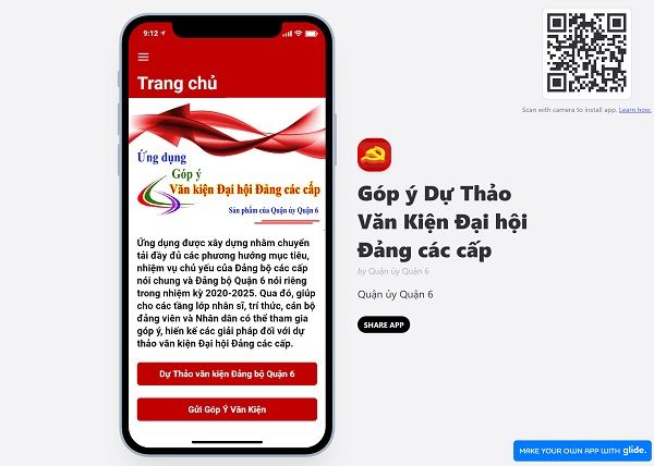 Ứng dụng Góp ý Dự thảo Văn kiện Đại hội Đảng các cấp