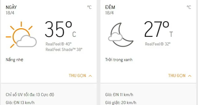 Dự báo thời tiết TPHCM hôm nay 18/4: Nắng nóng, nhiệt độ cao nhất 35 độ C