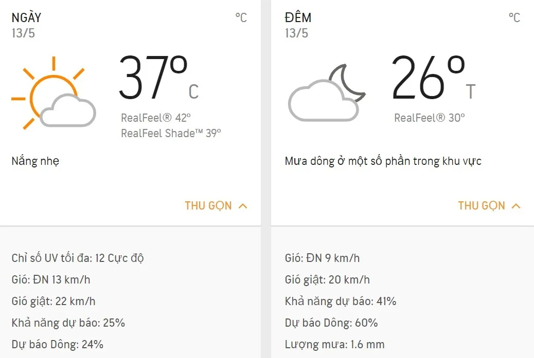 Dự báo thời tiết TPHCM hôm nay 13/5: Nắng nóng 36-37 độ C
