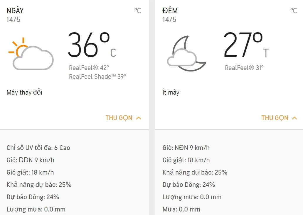 Dự báo thời tiết TPHCM hôm nay 14/5: Ngày nắng, trưa chiều nhiều mây
