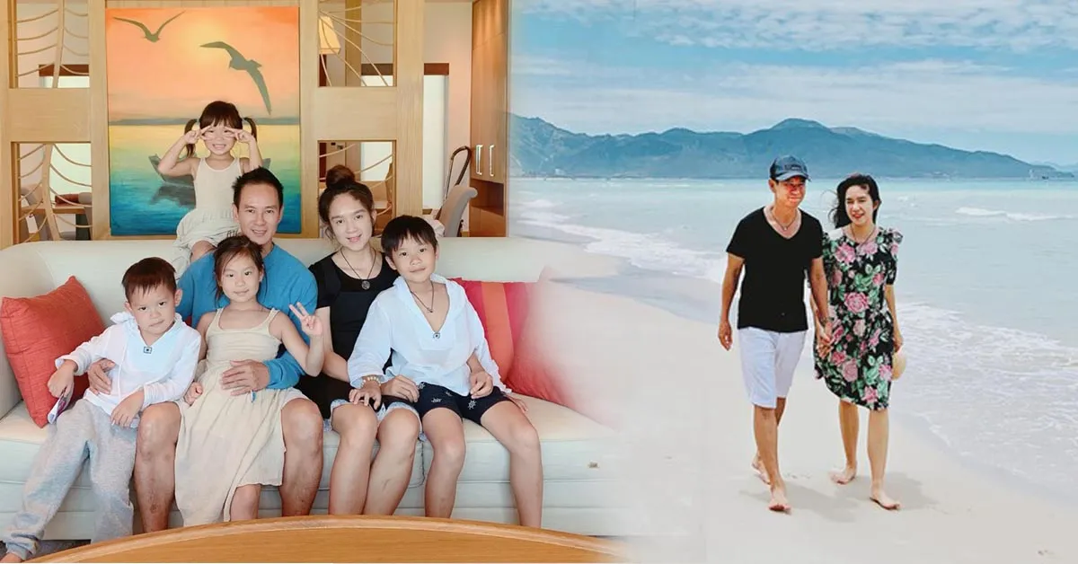 Lý Hải đưa gia đình đi biển sau mùa dịch, tình tứ nắm tay vợ dạo biển ngọt như vợ chồng son