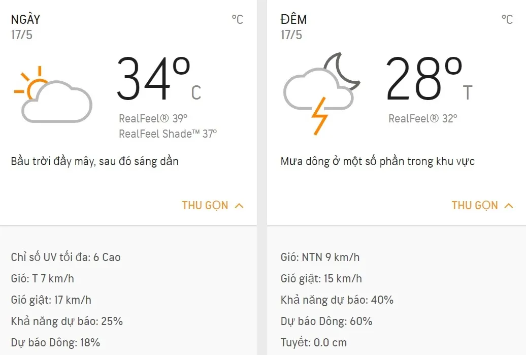 Dự báo thời tiết TPHCM hôm nay 17/5: Ngày có mây và nắng nhẹ