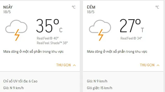 Dự báo thời tiết TPHCM hôm nay 18/5: Trời nhiều mây, có mưa dông nhưng vẫn oi bức