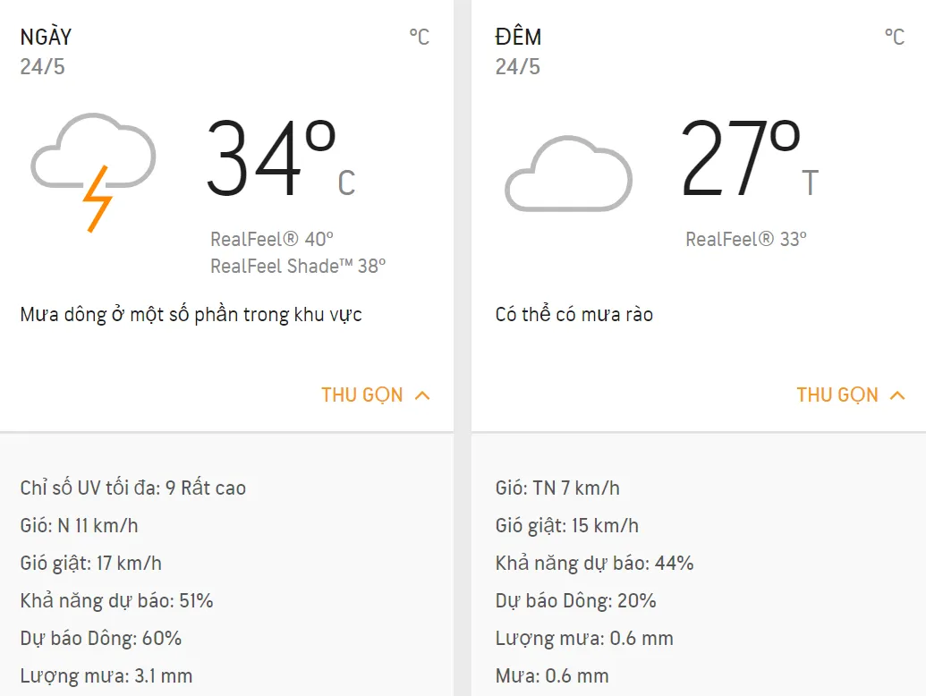 Dự báo thời tiết TPHCM hôm nay 24/5: Ngày nắng, nhiều mây, có dông rải rác 