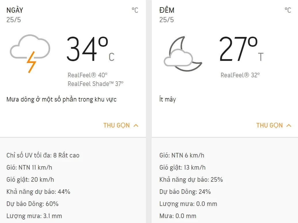 Dự báo thời tiết TPHCM hôm nay 25/5: Sáng có lúc nhiều mây, chiều tối có dông