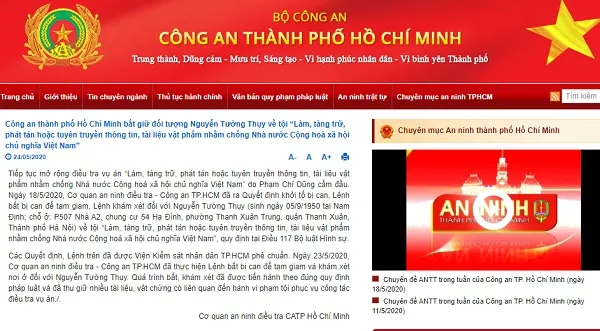 Bắt giữ đối tượng Nguyễn Tường Thụy 