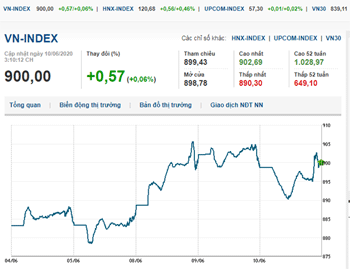 Thị trường chứng khoán 10/6/2020: Cầu bắt đáy tăng mạnh, VN-Index tăng nhẹ