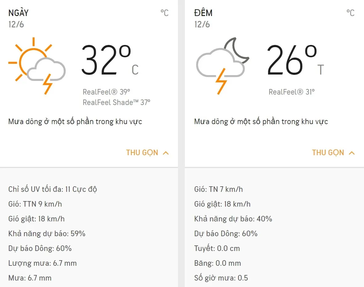Dự báo thời tiết TPHCM hôm nay 12/6: Ngày nắng, chiều tối mưa dông rải rác