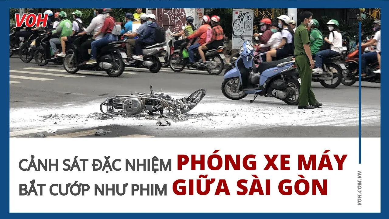 Cảnh sát đặc nhiệm phóng xe máy bắt cướp như phim giữa Sài Gòn