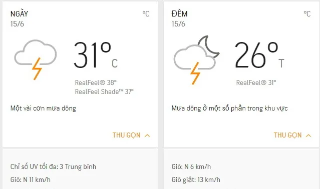 Dự báo thời tiết TPHCM hôm nay 15/6: Nhiều mây, mưa rải rác cả ngày