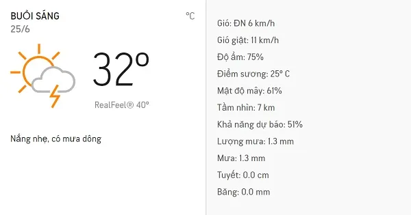 Dự báo thời tiết TPHCM hôm nay 25/6: Trời có mây từng đợt, sáng và chiều có thể có mưa dông