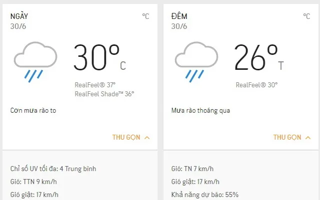 Dự báo thời tiết TPHCM hôm nay 30/6: Sáng nắng nhẹ, chiều và tối có mưa rào