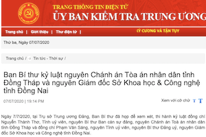 Ban Bí thư thi hành kỷ luật cán bộ: Cách hết chức vụ trong Đảng nguyên Chánh án TAND Đồng Tháp