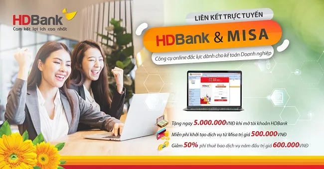 HDBank kết hợp cùng MISA triển khai dịch vụ kế toán online