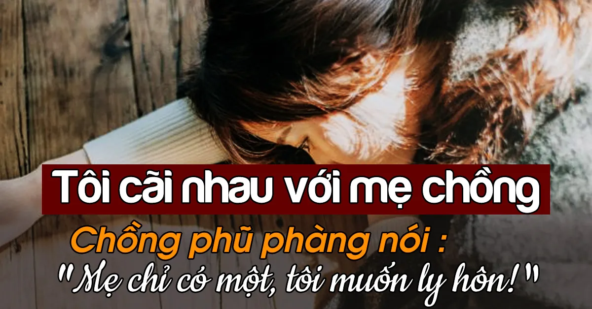 Mâu thuẫn mẹ chồng nàng dâu, chồng nói: &#039;Mẹ chỉ có một&#039; và muốn ly hôn…