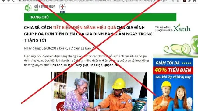 Xuất hiện quảng cáo giả mạo thương hiệu trên Internet, EVN nói gì?