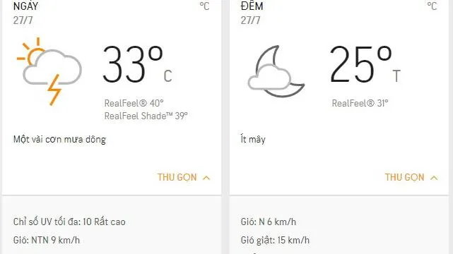 Dự báo thời tiết TPHCM hôm nay 27/7: Sáng nắng, trưa chiều có mưa dông nhiều nơi