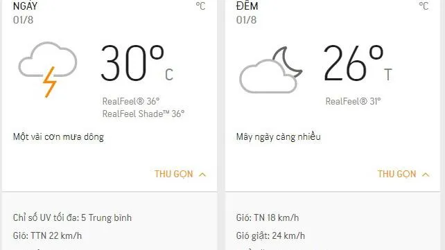 Dự báo thời tiết TPHCM hôm nay 1/8: Có mây, gió cấp 2 và nhiều mưa dông