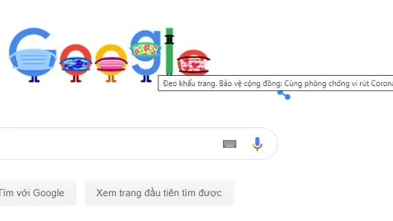  Google Doodle hôm nay 5/8 nhắc nhở đeo khẩu trang chống COVID-19