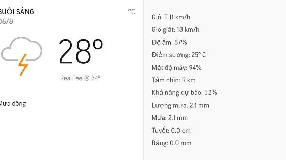 Dự báo thời tiết TPHCM hôm nay 06/08/2020: Mưa dông rải rác
